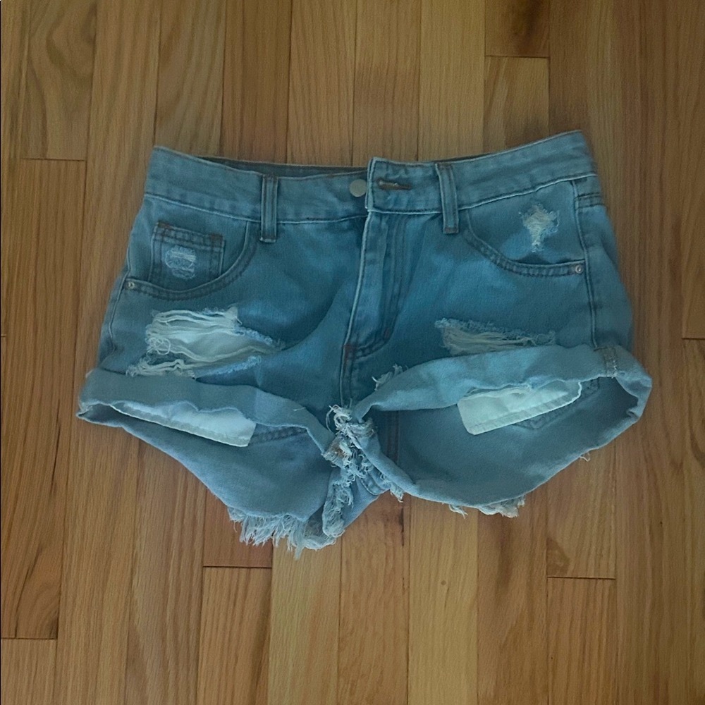 Distressed Denim Women Shorts